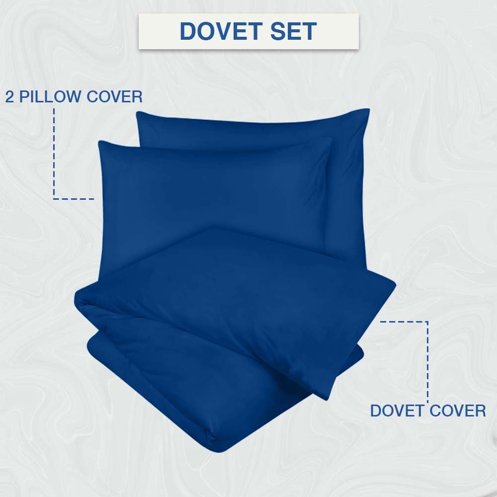 Comfortz Bedding Duvet Cover With Pillowcases Blue