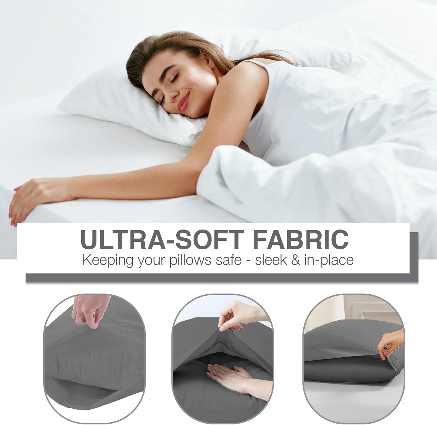 Comfortz Bedding Pillow Cases - Standard Size 50x75 cm Gray