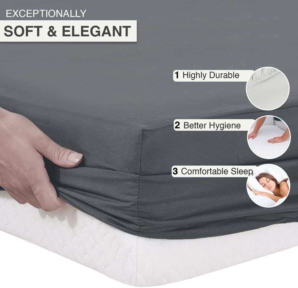 Comfortz Bedding Fitted Sheet Gray