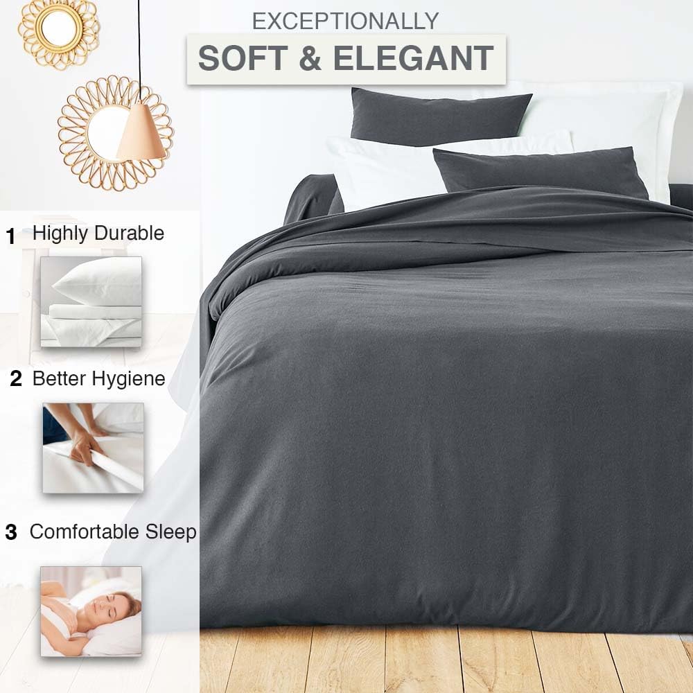 Comfortz Bedding Duvet Cover With Pillowcases Gray