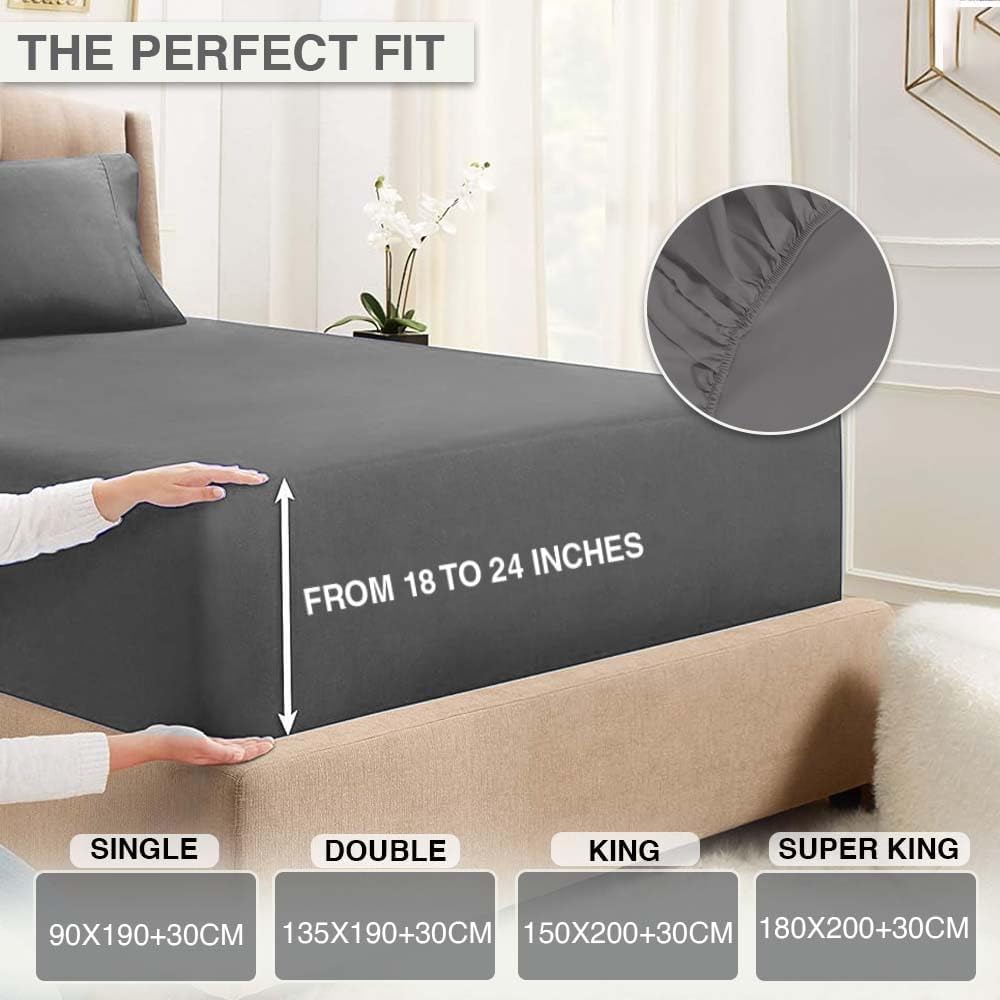 Comfortz Bedding Fitted Sheet Gray