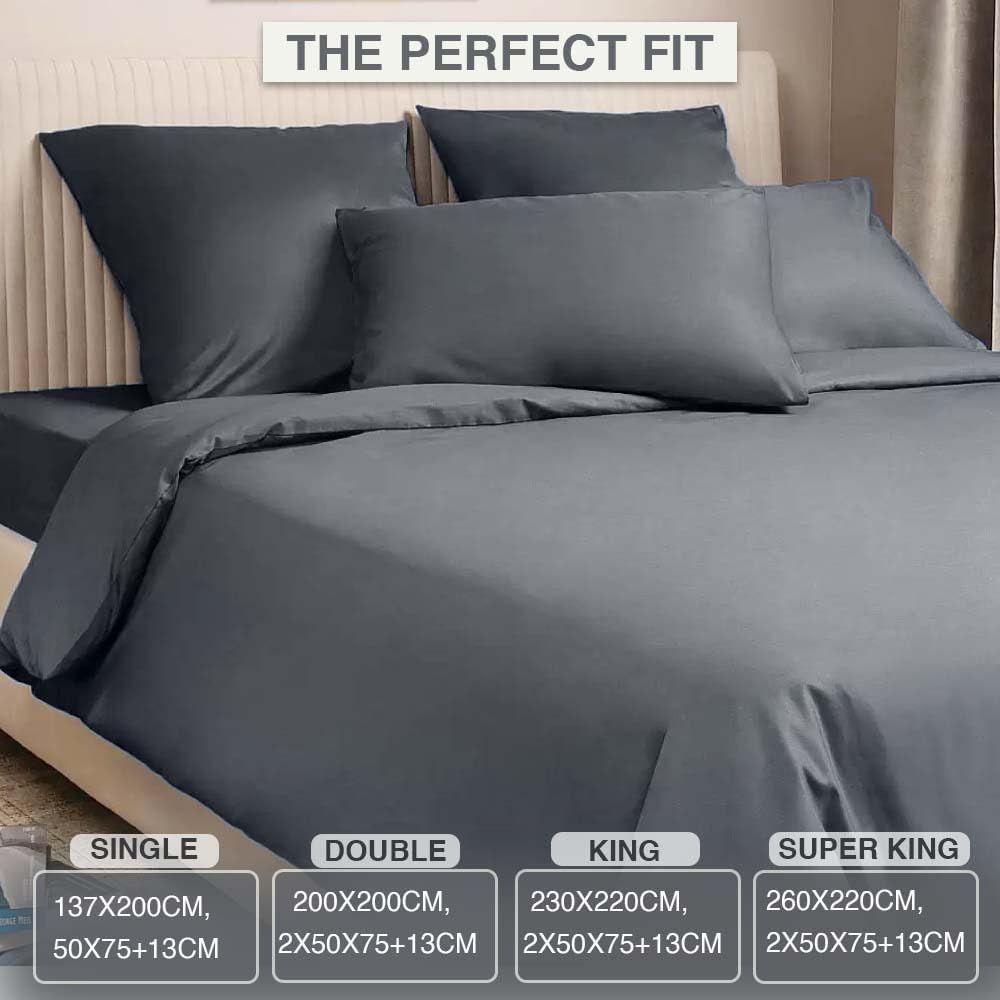 Comfortz Bedding Duvet Cover With Pillowcases Gray