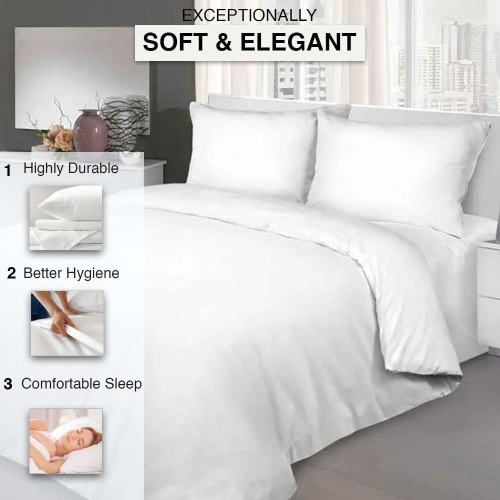 Comfortz Bedding Duvet Cover With Pillowcases (White)