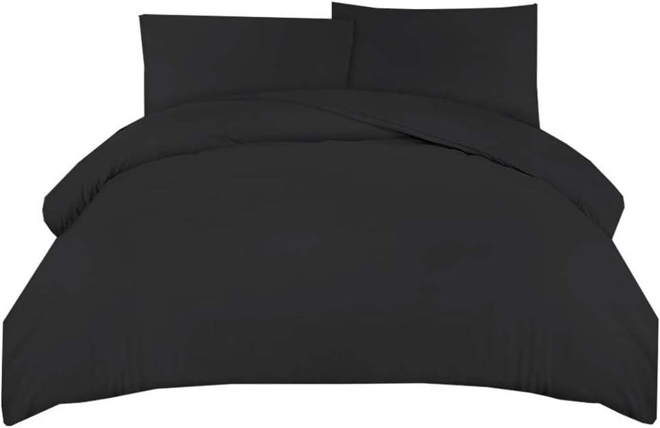 Comfortz Bedding Duvet Cover With Pillowcases Black