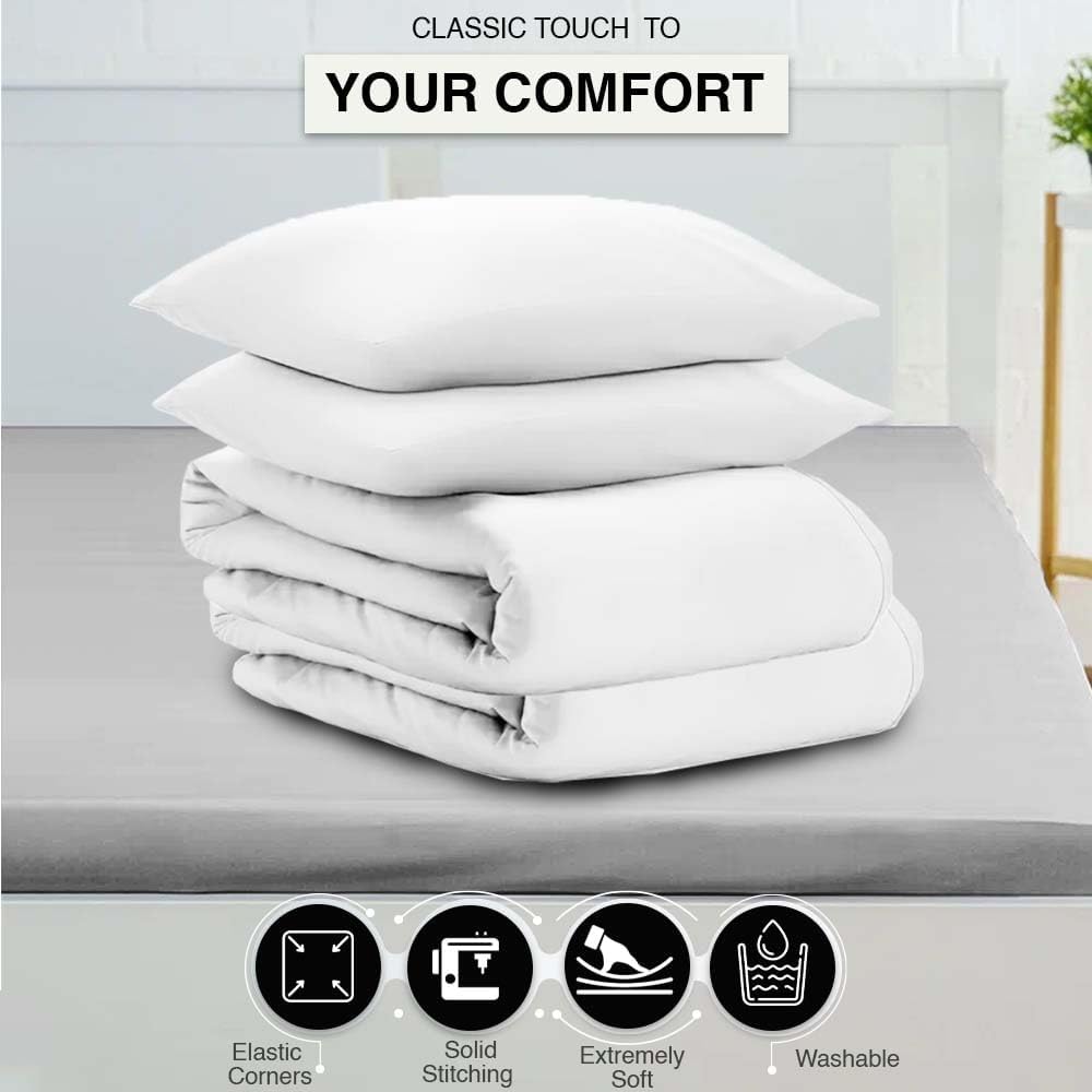 Comfortz Bedding Duvet Cover With Pillowcases (White)