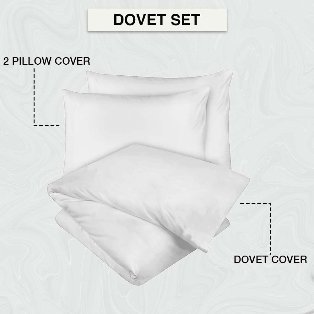 Comfortz Bedding Duvet Cover With Pillowcases (White)