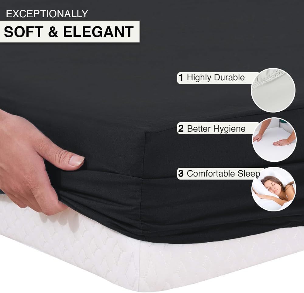 Comfortz Bedding Fitted Sheet Black