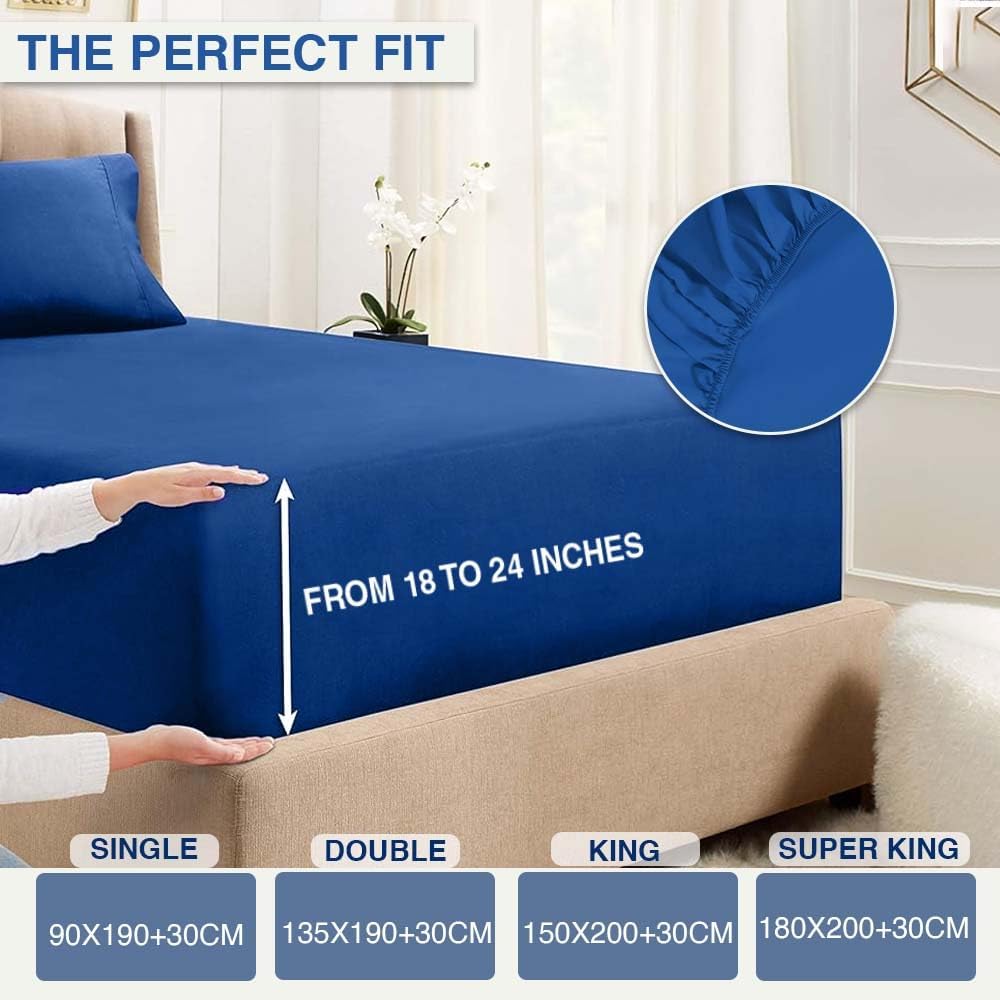 Comfortz Bedding Fitted Sheet Blue