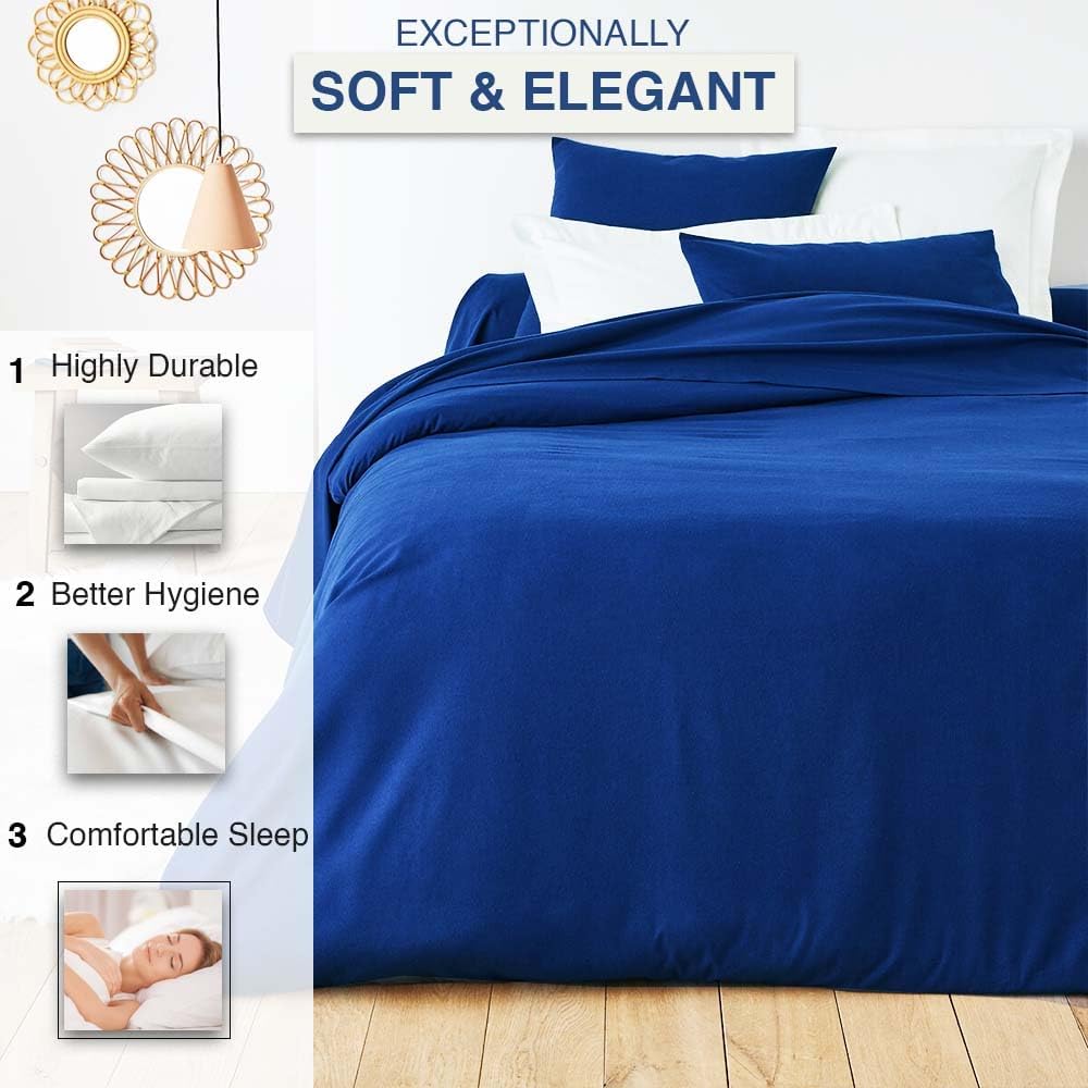 Comfortz Bedding Duvet Cover With Pillowcases Blue