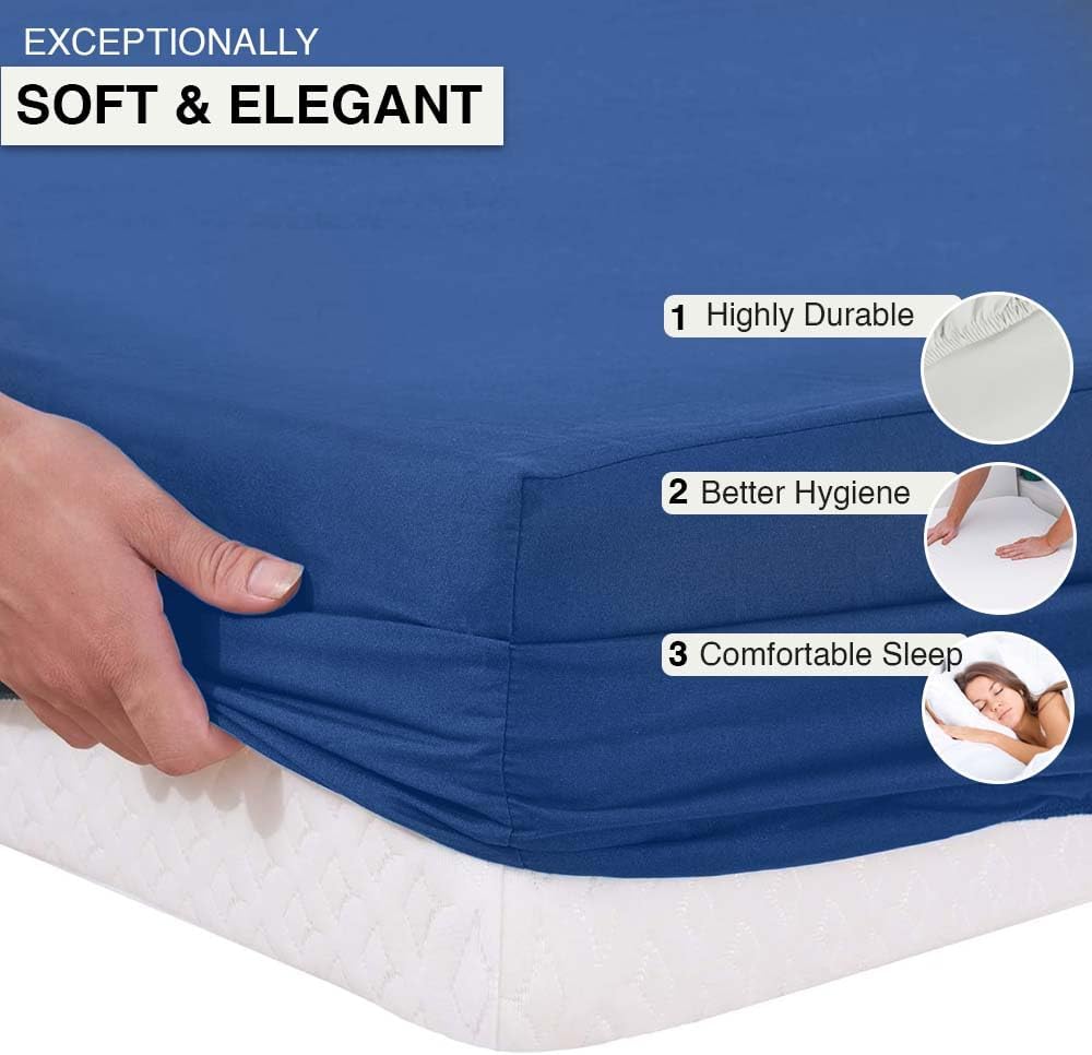 Comfortz Bedding Fitted Sheet Blue